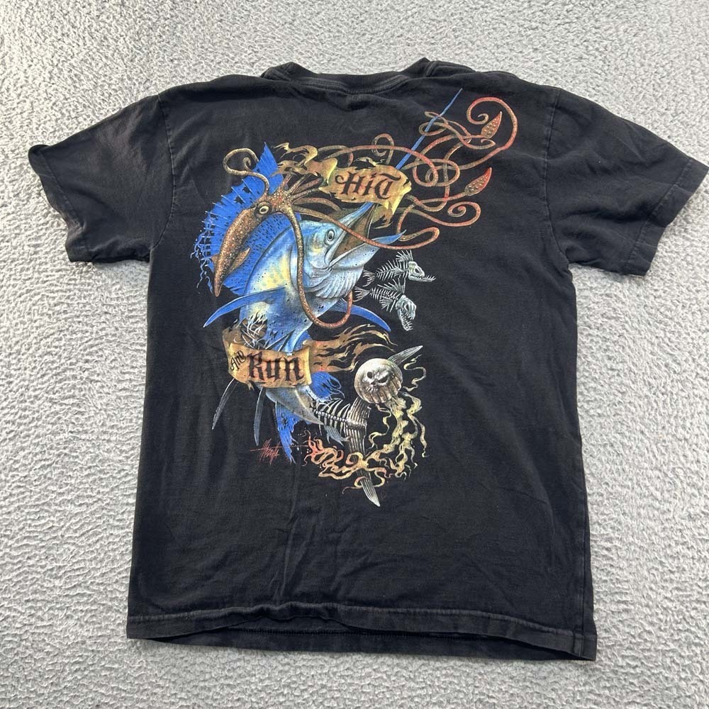 Goin Coastal Fishing T-Shirt Mens Medium Marlin Skull